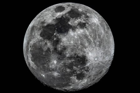 Téléchargez les photos : Gros plan lunaire montrant les détails de la surface lunaire. 19 mars 2019 - en image libre de droit