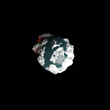 Foto de 3d rendering of a broken glass ball on a black background - Imagen libre de derechos