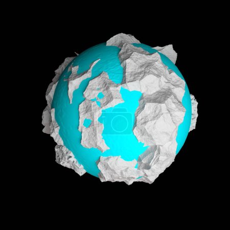 Téléchargez les photos : 3d rendering of a blue planet earth on a black background - en image libre de droit