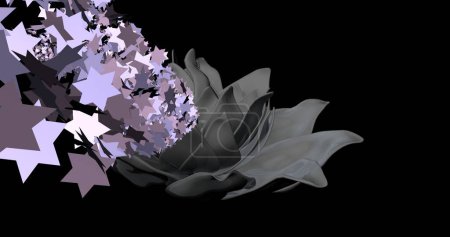 Foto de Fantasía caótica patrón fractal colorido. formas simples abstractas. 3d representación fondo de ilustración o fondo de pantalla. - Imagen libre de derechos