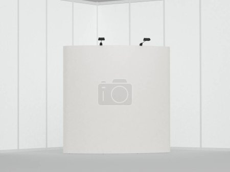Téléchargez les photos : White blank poster with wooden floor and concrete wall. 3d rendering - en image libre de droit
