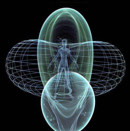 Foto de 3 d representación de un hombre con figura fractal - Imagen libre de derechos