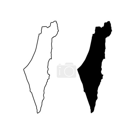 Illustration for Map of Israel icon, vector isolated Israel symbol set. - Royalty Free Image