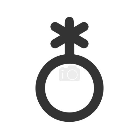 Illustration for Genderless sign. Gender identity symbol. Public restroom or locker room icon for non binary persons isolated on white background. Vector graphic pictogram. - Royalty Free Image