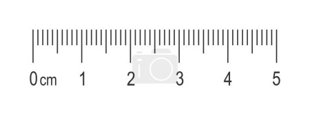 Ilustración de Escala de regla de 5 centímetros con marcado y números. Plantilla de herramienta matemática de medición de distancia, altura o longitud. Ilustración del esquema vectorial. - Imagen libre de derechos