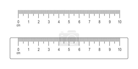 Ilustración de Escala de 10 centímetros y regla aislada sobre fondo blanco. Herramienta matemática o geométrica para medición de distancia, altura o longitud con marcado y números. Ilustración del esquema vectorial - Imagen libre de derechos