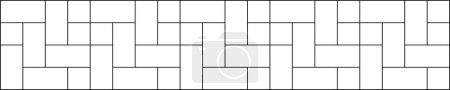 Illustration for Cobblestone brick background. Pavement texture. Stone or ceramic tile wall seamless pattern. Kitchen backsplash mosaic surface. Bathroom, shower or toilet floor layout. Vector outline illustration - Royalty Free Image
