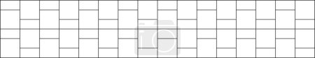 Illustration for Basketweave tile mosaic pattern. Causeway texture. Kitchen backsplash surface. Bathroom, shower or toilet floor decoration. Brick or ceramic wall background. Vector outline illustration - Royalty Free Image