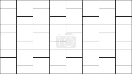 Illustration for Basketweave tile mosaic layout. Sidewalk texture. Kitchen backsplash surface. Bathroom, shower or toilet floor decoration. Brick or ceramic wall background. Vector outline illustration - Royalty Free Image