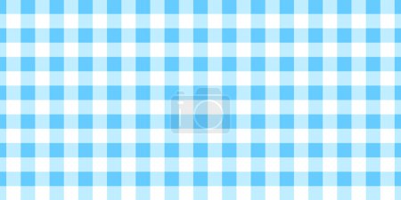 Illustration for Blue and white gingham pattern. Checkered pastel texture for picnic plaid, tablecloth, napkin, towel, blanket, handkerchief. Fabric Italian background. Retro textile design. Vector flat illustration - Royalty Free Image