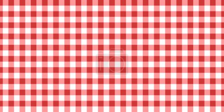 Illustration for Checkered picnic plaid texture. Gingham or vichy pattern. Tablecloth, blanket, basket napkin or towel print. Italian pizzeria background. Wrapping paper or textile design. Vector flat illustration. - Royalty Free Image