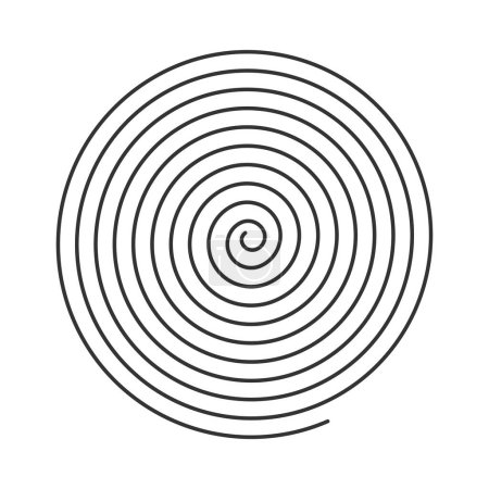 Illustration for Spiral icon. Whirlpool, vertigo or tornado, pinwheel or hypnotherapy, headache or bizarre symbol. Visual illusion effect. Archimedean spiral isolated on white background. Vector graphic illustration. - Royalty Free Image