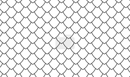Dragon, snake or dinosaur scale pattern. Reptile animal skin or fish squama texture. Medieval armor ornament. Roofing design. Mermaid tail print. Lattice background. Vector graphic illustration.