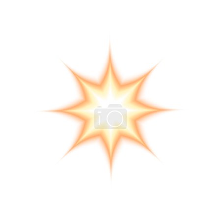 Étoile forme étincelante dans un style flou doux isolé sur fond blanc. Sticker tendance y2k avec effet aura dégradé tendance. Icône Bling, scintillement ou feu d'artifice. Illustration vectorielle.