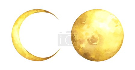 Téléchargez les photos : Ensemble de la Lune. Illustration aquarelle. - en image libre de droit