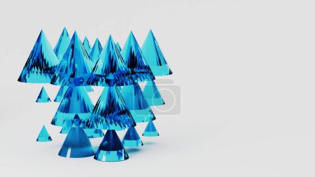 Photo for Transparent abstract geometric shapes. Minimal 3d render background. High quality 3d illustration - Royalty Free Image