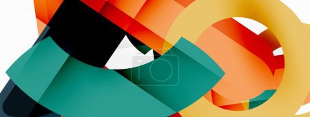 Illustration for Color geometric stripes, lines abstract background. Minimal geometric template for wallpaper, banner, presentation - Royalty Free Image