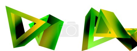 Téléchargez les illustrations : Triangle 3d fond abstrait. Technologie de base de forme ou composition de concept d'entreprise. Modèle d'entreprise techno tendance pour papier peint, bannière, fond ou atterrissage - en licence libre de droit