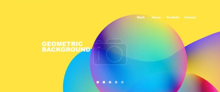 Illustration for Flowing gradient colors and round elements and circles. Vector illustration for wallpaper, banner, background, leaflet, catalog, cover, flyer - Royalty Free Image