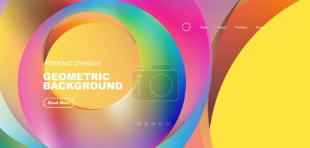 Illustration for Circles minimal abstract background. Techno or business concept, pattern for wallpaper, banner, background, landing page, wall art, invitation, prints - Royalty Free Image