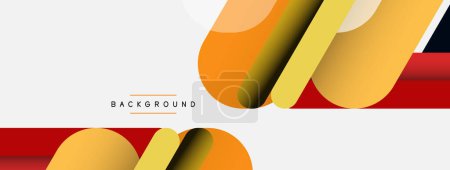 Illustration for Abstract background. Round shapes, lines compositions on grey backdrop. Vector illustration for wallpaper banner background or landing page - Royalty Free Image