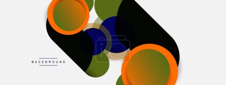 Ilustración de Vector formas redondas círculos mínimo fondo geométrico. Ilustración vectorial para fondo de banner de papel pintado o landing page - Imagen libre de derechos
