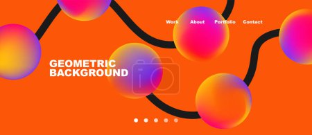 Illustration for Connected dots geometric landing page background. Vector Illustration For Wallpaper, Banner, Background, Card, Book Illustration, landing page - Royalty Free Image