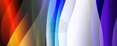 Téléchargez les illustrations : Lignes d'ondes fluides avec fond abstrait dégradé de couleurs fluides à la mode. Page Web pour site Web ou application mobile papier peint - en licence libre de droit