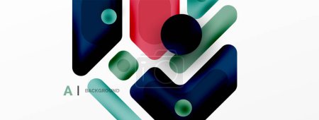 Ilustración de Coloridas formas geométricas líneas, cuadrados y triángulos. Fondo abstracto para fondo de pantalla, banner o landing page - Imagen libre de derechos