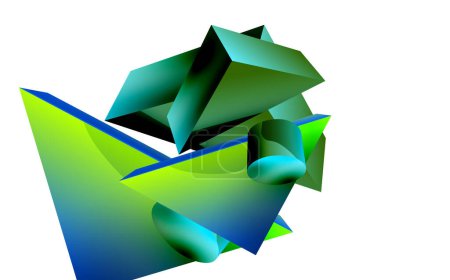 Ilustración de 3d vector minimalista fondo abstracto geométrico. Triángulo, cilindro, composición de forma básica pirámide. Plantilla de negocio de techno de moda para papel pintado, banner, fondo o aterrizaje - Imagen libre de derechos