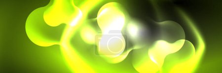 Ilustración de Magic neon glowing lights abstract background wallpaper design, vector illustration - Imagen libre de derechos