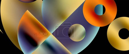 Téléchargez les illustrations : Circle composition abstract wallpaper background - en licence libre de droit