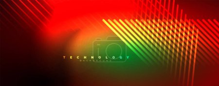 Illustration for Light beams, neon lines abstract background. Vector Illustration For Wallpaper, Banner, Background, Card, Book Illustration, landing page - Royalty Free Image