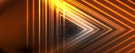 Illustration for Neon glowing techno lines, hi-tech futuristic abstract background template. Vector illustration for wallpaper, banner, background, leaflet, catalog, cover, flyer - Royalty Free Image