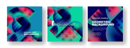 Illustration for Vector set of abstract geometric posters designs. Collection of backgrounds, covers, templates, flyers, placards, brochures, banners - Royalty Free Image