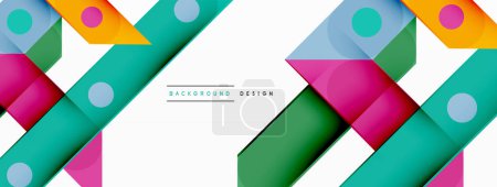 Illustration for Color overlapping stripes background. Colorful lines composition for wallpaper, banner, background or landing - Royalty Free Image