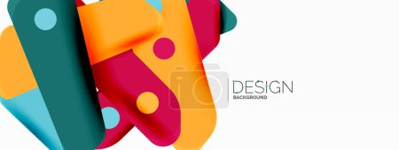 Illustration for Tech minimal geometric wallpaper. Creative abstract background. Ribbon style stripes vector illustration for wallpaper banner background or landing page - Royalty Free Image