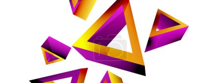Ilustración de 3d triangle abstract background. Basic shape technology or business concept composition. Trendy techno business template for wallpaper, banner, background or landing - Imagen libre de derechos