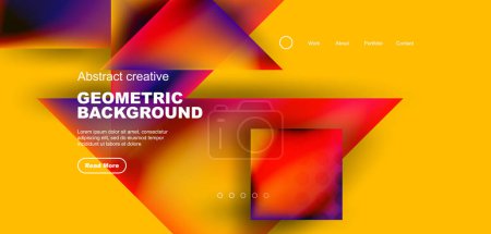 Illustration for Geometric elements - squares and triangles composition background. - Royalty Free Image