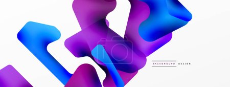 Ilustración de Colorful bright abstract shapes composition. Digital web futuristic template for wallpaper, banner, background, card, book Illustration, landing page - Imagen libre de derechos