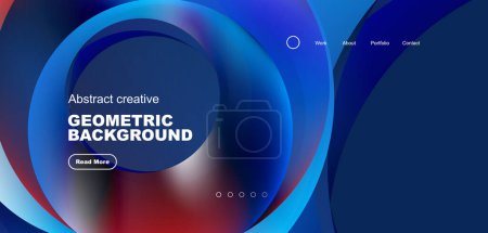 Photo for Round shapes, circles and rings composition. Business or technology design for wallpaper, banner, background, landing page, wall art, invitation, prints - Royalty Free Image