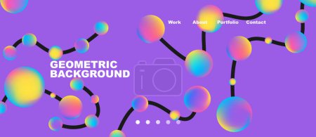 Illustration for Network concept, line points connections geometric landing page background. - Royalty Free Image