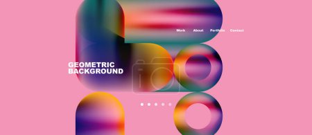 Illustration for Abstract circles and round shapes landing page background. Vector Illustration For Wallpaper, Banner, Background, Card, Book Illustration, landing page. Pattern design concept - Royalty Free Image