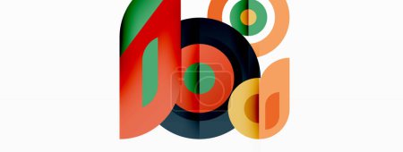 Ilustración de Fondo abstracto de formas redondas. Decoración minimalista. Fondo geométrico con círculos y anillos - Imagen libre de derechos