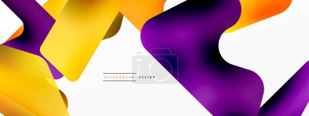 Foto de Colorful bright abstract shapes composition. Digital web futuristic template for wallpaper, banner, background, card, book Illustration, landing page - Imagen libre de derechos