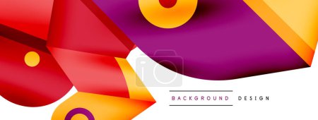 Illustration for Creative bright geometric wallpaper. Minimal abstract background. Circles lines shapes composition vector illustration for wallpaper banner background or landing page - Royalty Free Image