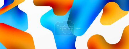 Téléchargez les illustrations : Colorful bright abstract shapes composition. Digital web futuristic template for wallpaper, banner, background, card, book Illustration, landing page - en licence libre de droit