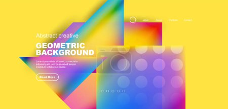 Illustration for Geometric elements - squares and triangles composition background. - Royalty Free Image