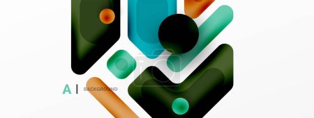 Illustration for Minimal geometric abstract background. Colorful geometric blocks. Lines, squares and triangles composition wallpaper - Royalty Free Image