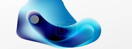Ilustración de Fluid abstract background, round shapes and circle flowing design for wallpaper, banner, background or landing - Imagen libre de derechos